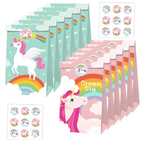 HASTHIP® 12Pcs Unicorn Gift Bags, Paper Gift Bags 2 Designs Candy Gift Packages with 18Pcs Unicorn Stickers Birthday Party Supplies Token Gift Gift Bags HASTHIP® 12Pcs Unicorn Gift Bags, Paper Gift Bags 2 Designs Candy Gift Packages with 18Pcs Unicorn Stickers Birthday Party Supplies Token Gift Gift Bags